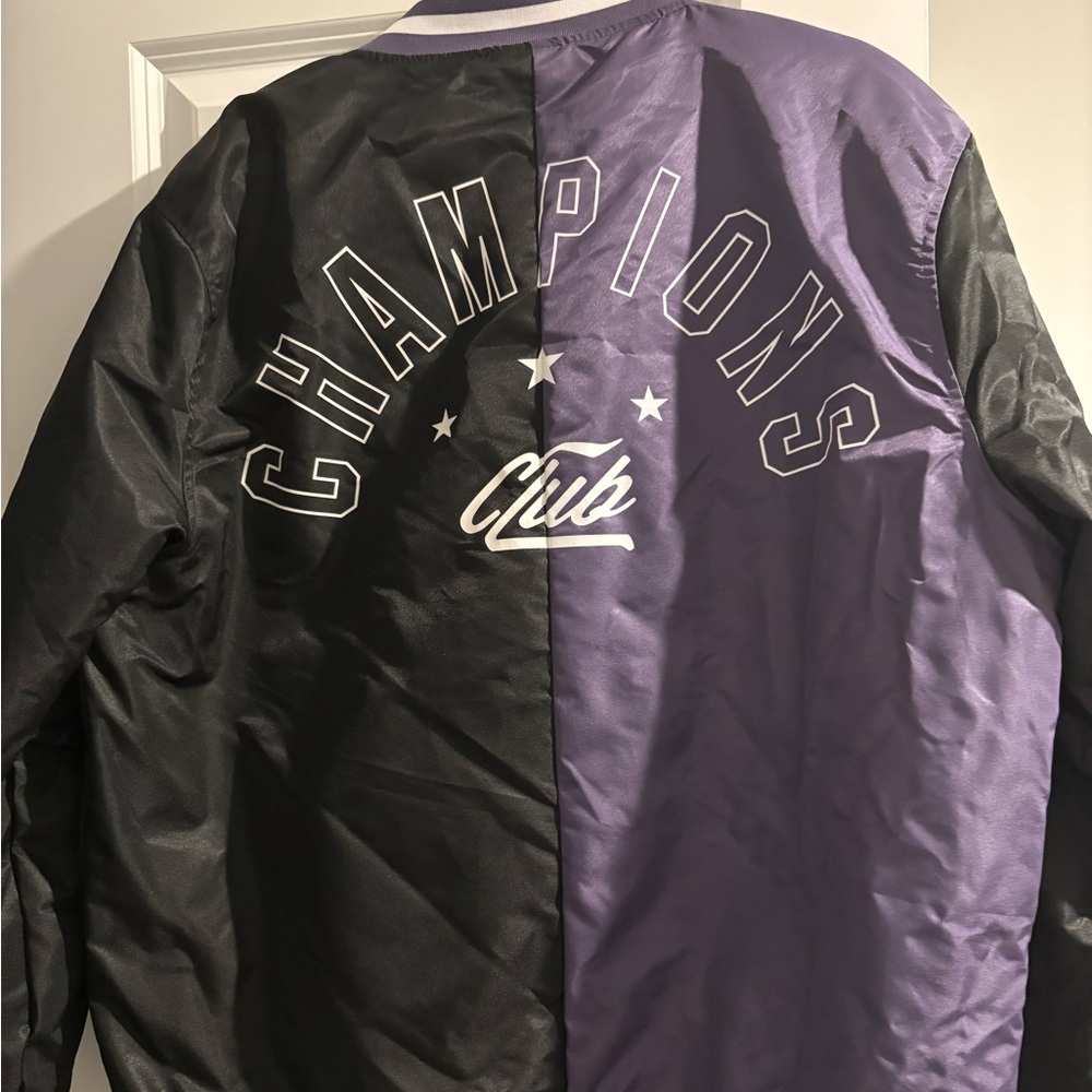 Rue21 Men's Black and Purple Bomber Jacket